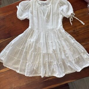 En Saison Women’s Short Sleeve Babydoll Dress Ivory Size XS